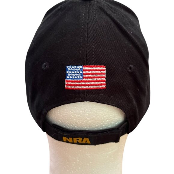 NRA‎ Black Baseball Cap Hat NWOT Adjustable Goldenrod Embroidered Front USA Flag - Picture 4 of 7